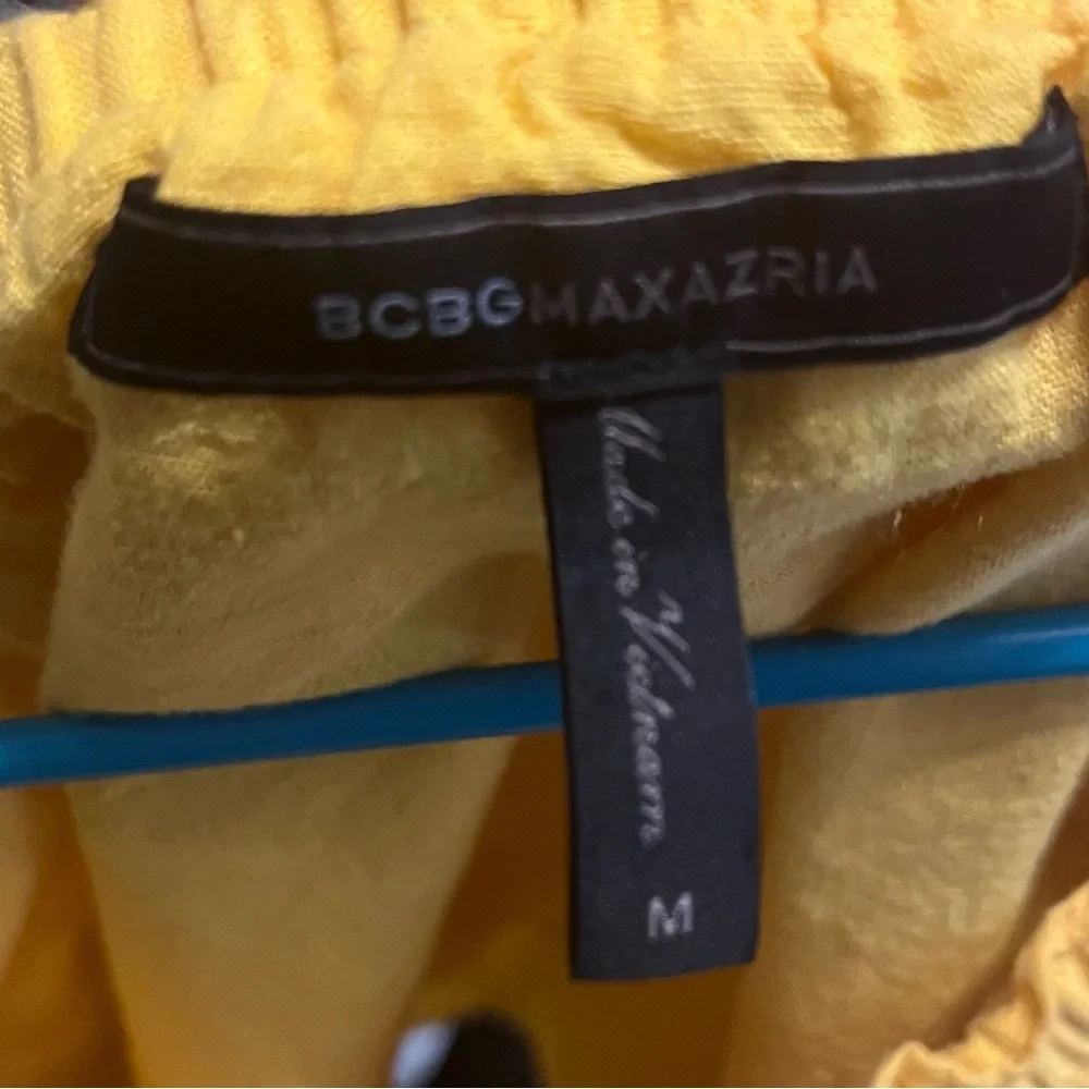 BCBG Yellow Off-Shoulder Ruffle Top - Picture 5 of 5